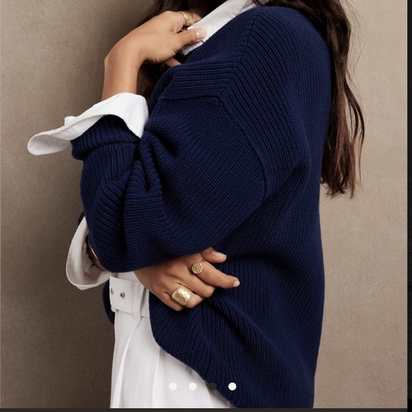 NWT BANANA REPUBLIC ORGANIC COTTON DROP SHOULDER SWEATER - MULTI SEASONAL! - Picture 10 of 11